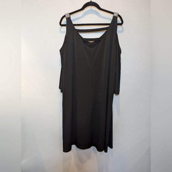 Lori Michaels Cold Shoulder Cocktail Dress Plus Size 3X Rhinestone Embellished - Picture 7 of 11